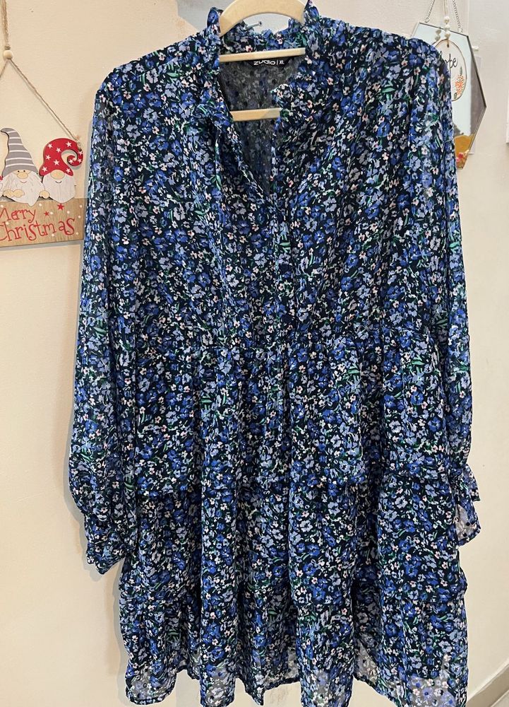 Blue Floral Dress - Zudio