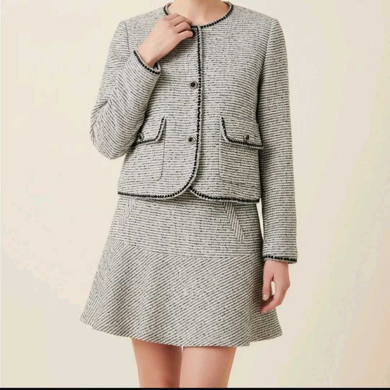 Chic Tweed Skirt cord- Set