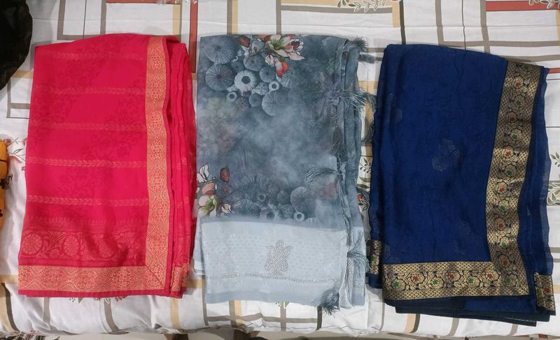 Set of 3 Elegant Sarees