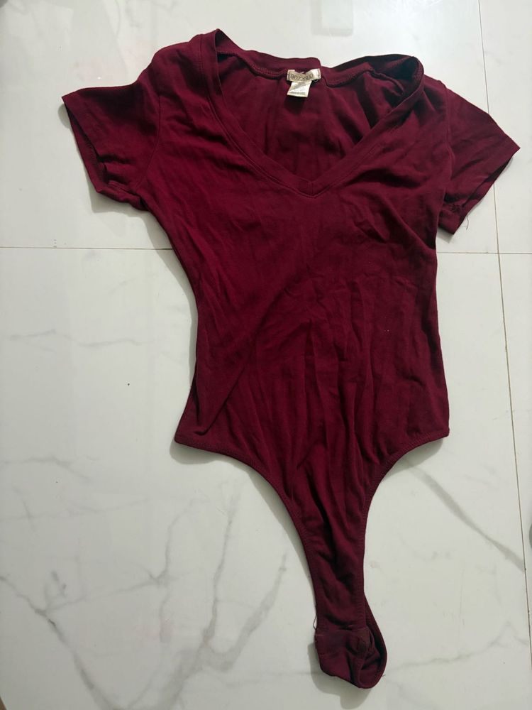 Burgundy Bodysuit - Stylish &amp; Comfy