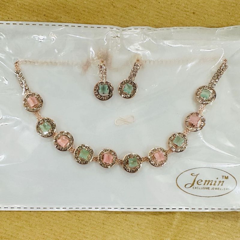 Rose Gold Pastel Gem Jewelry Set