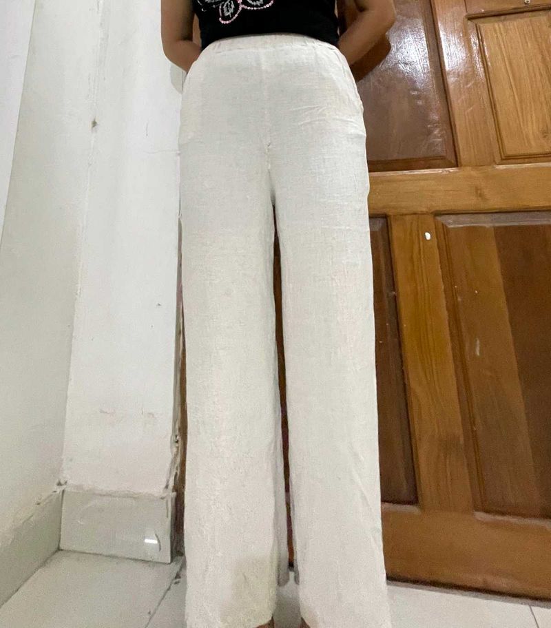 White Straight Pants