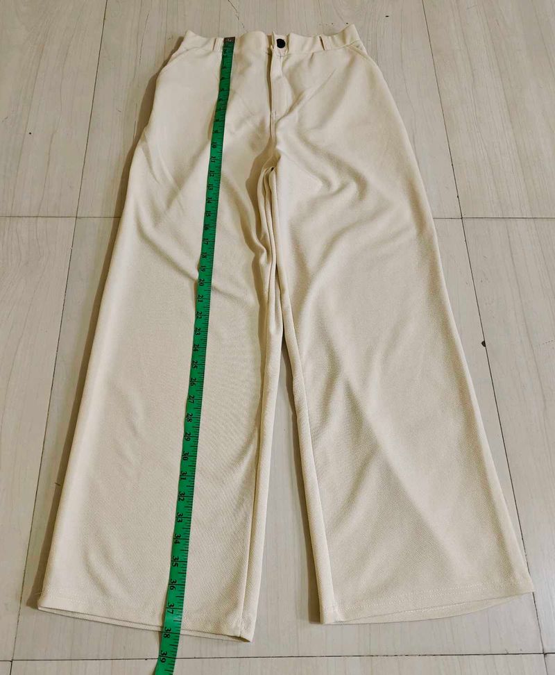 Wide Leg Cream Trouser