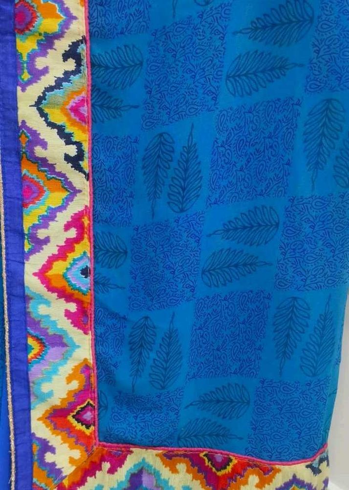 Blue Printed Saree