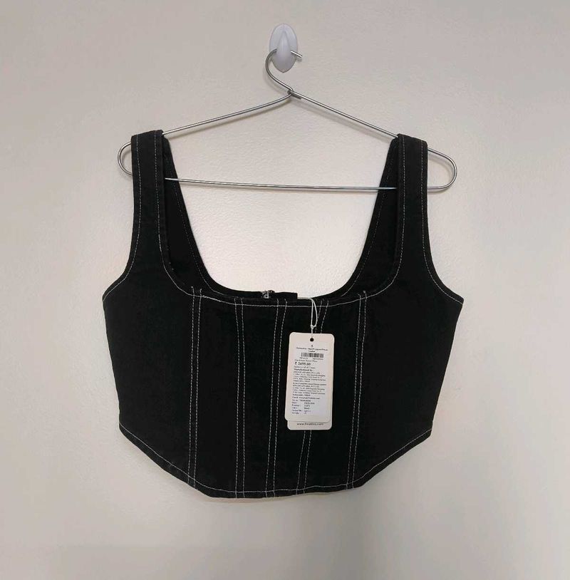 Black Corset Top By Freakins