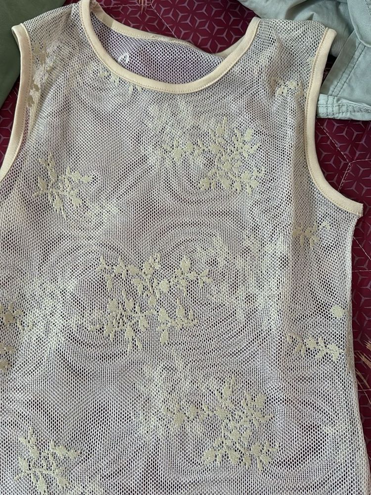 floral net top women