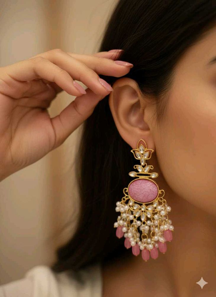 Pink Stone Earrings