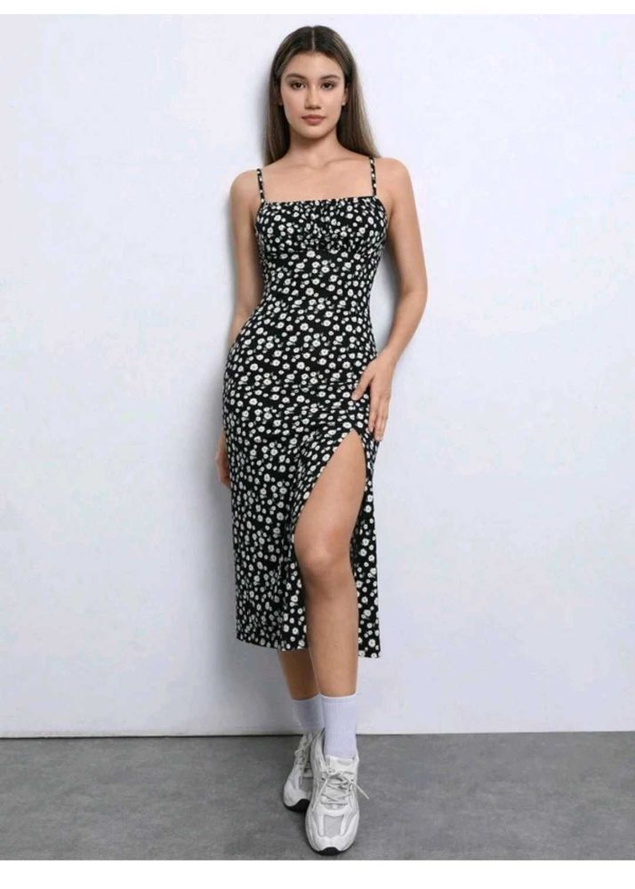 Floral Print Midi Slip Dress