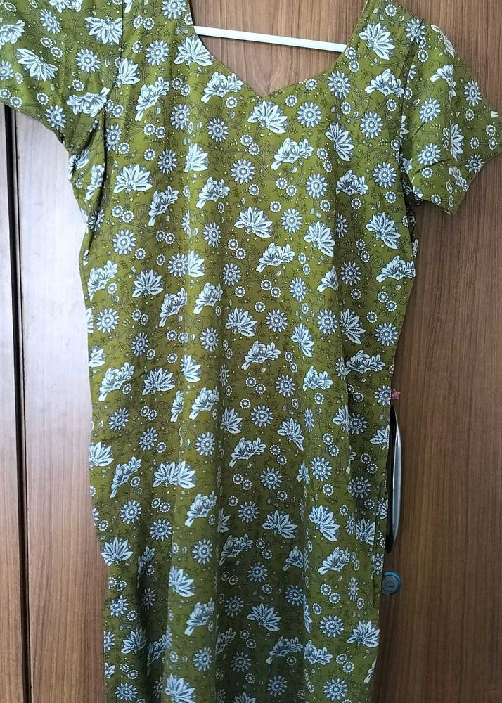 Green Floral Kurta