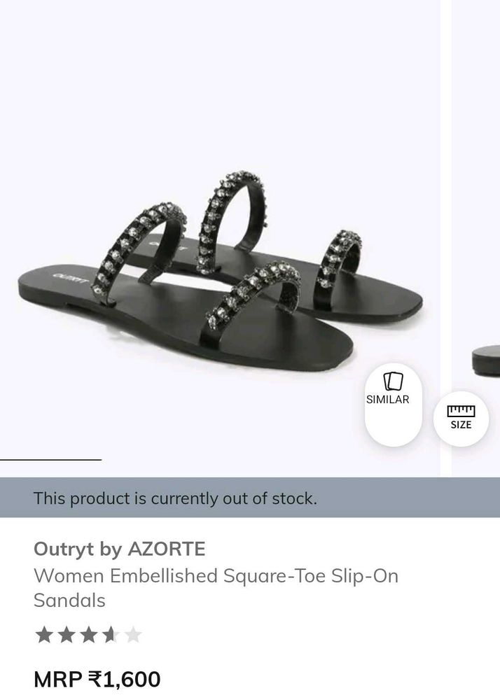 Embellished Black Flats