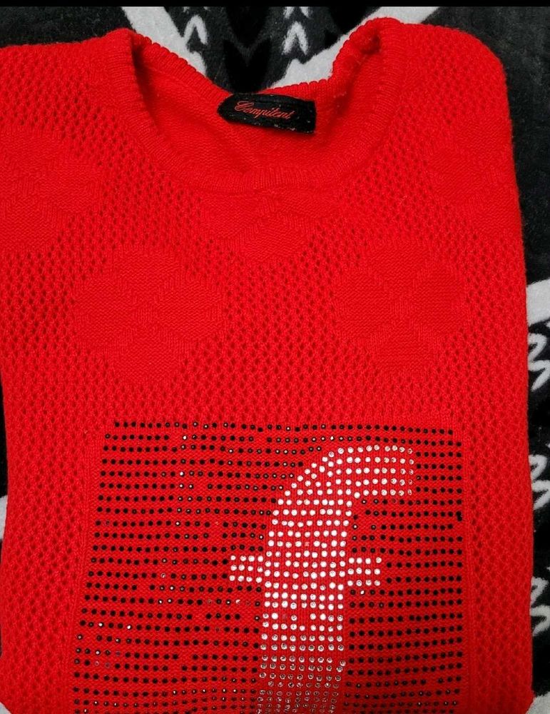 Blood Red Woollen Top