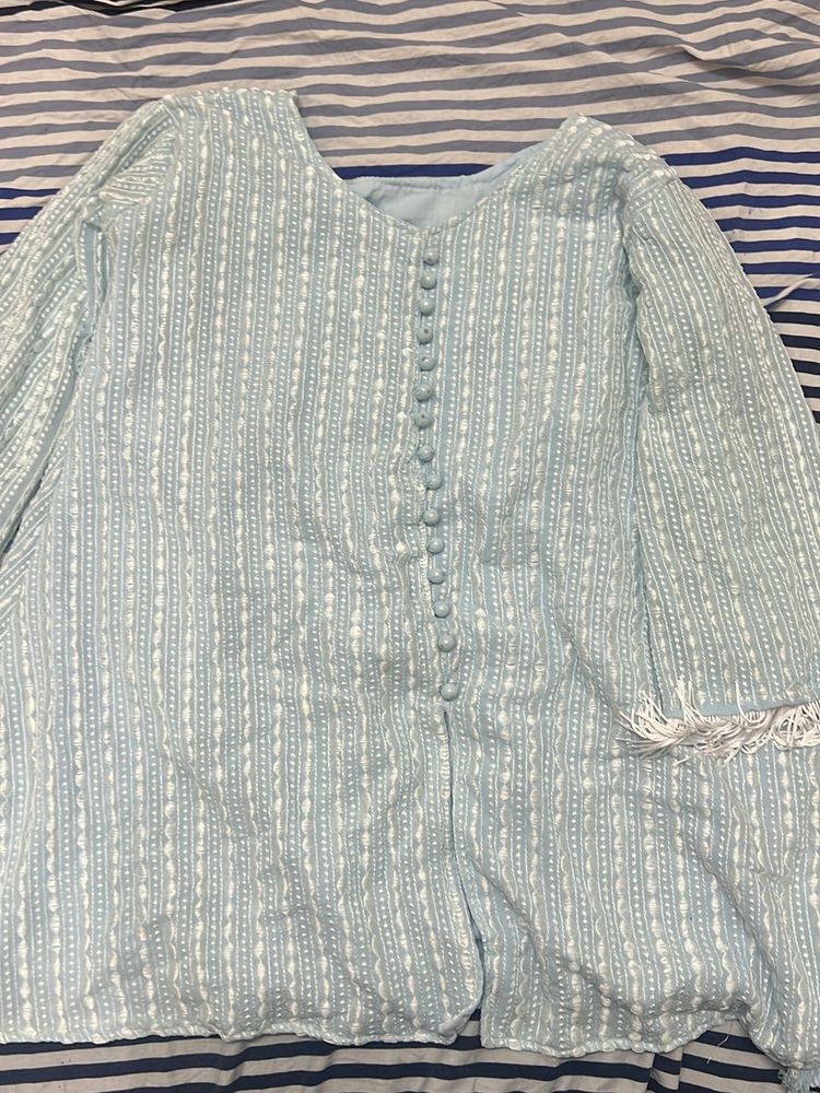 Modern Blue Ethnic Short Kurti