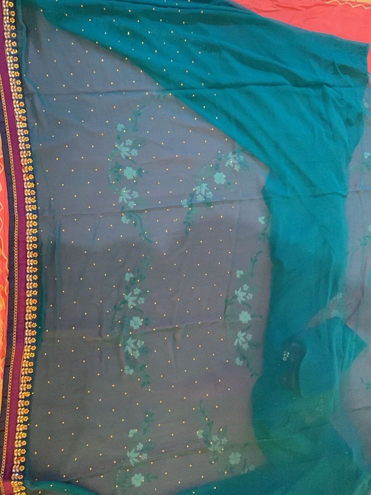 Sky blue (Firozi) Colour Georgette Designer Saree