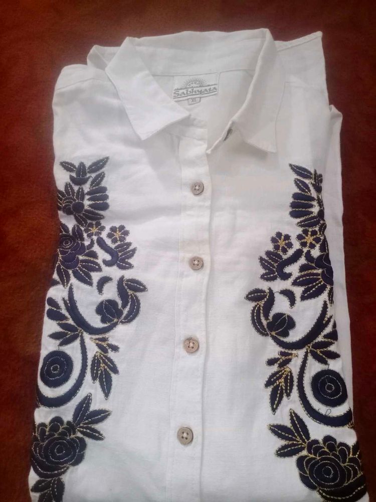 White Embroidered Shirt