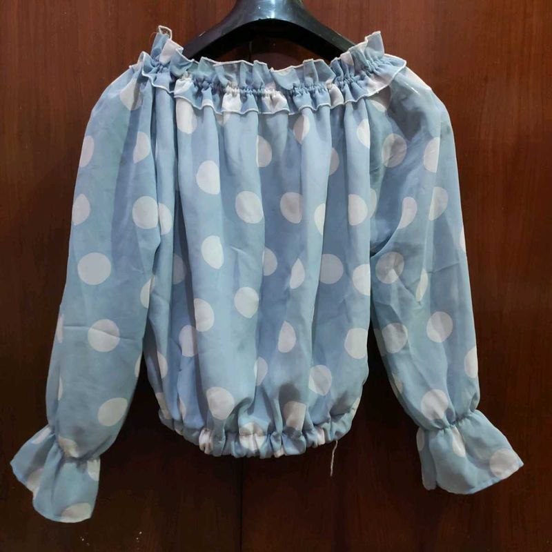 Polka Dot Off-Shoulder Top