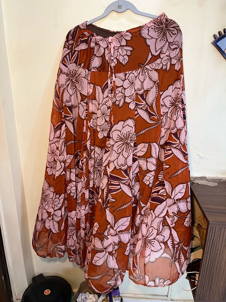 Floral Print Skirt y2k/ dark