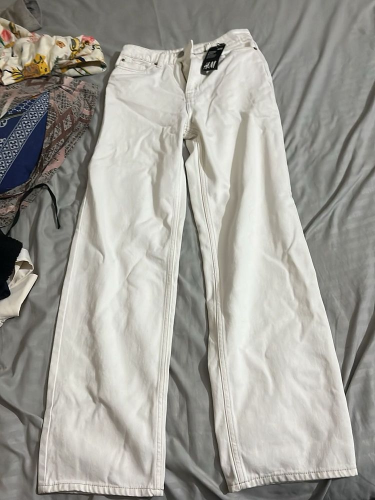 White Demin Jeans From H&amp;M