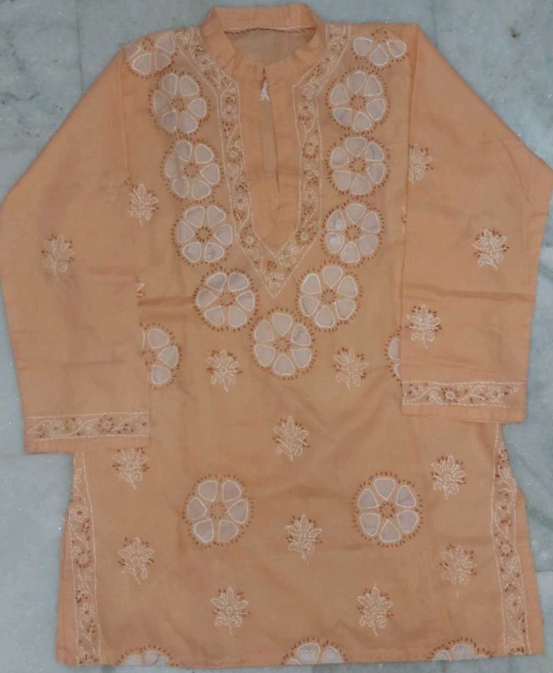 Short Chikankari Kurta