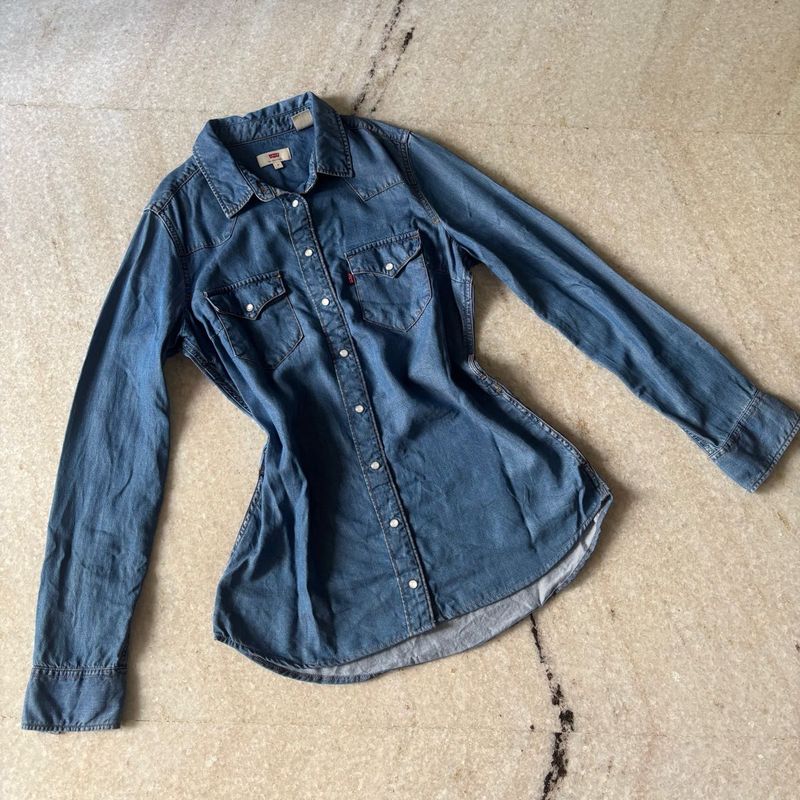 Blue Denim Button-Up Shirt