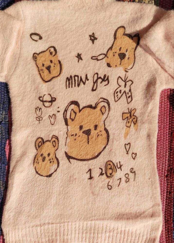 Korean Cute Bear Print Top