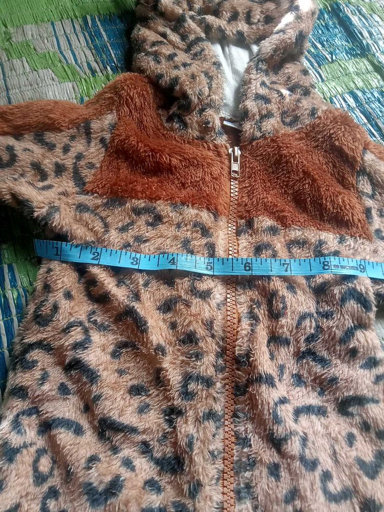 Animal Print Hooded suit for baby boy