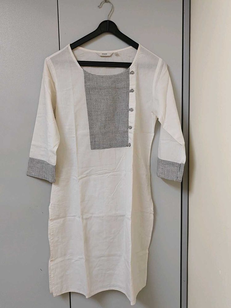 Elegant White Cotton Kurta