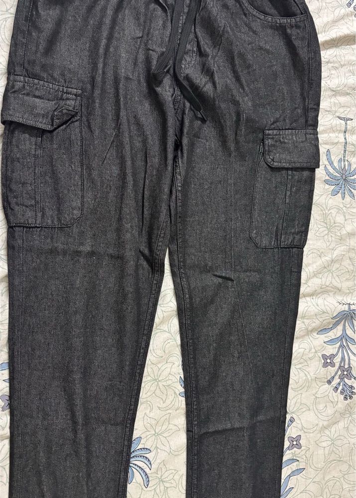 Denim Cargo Pants
