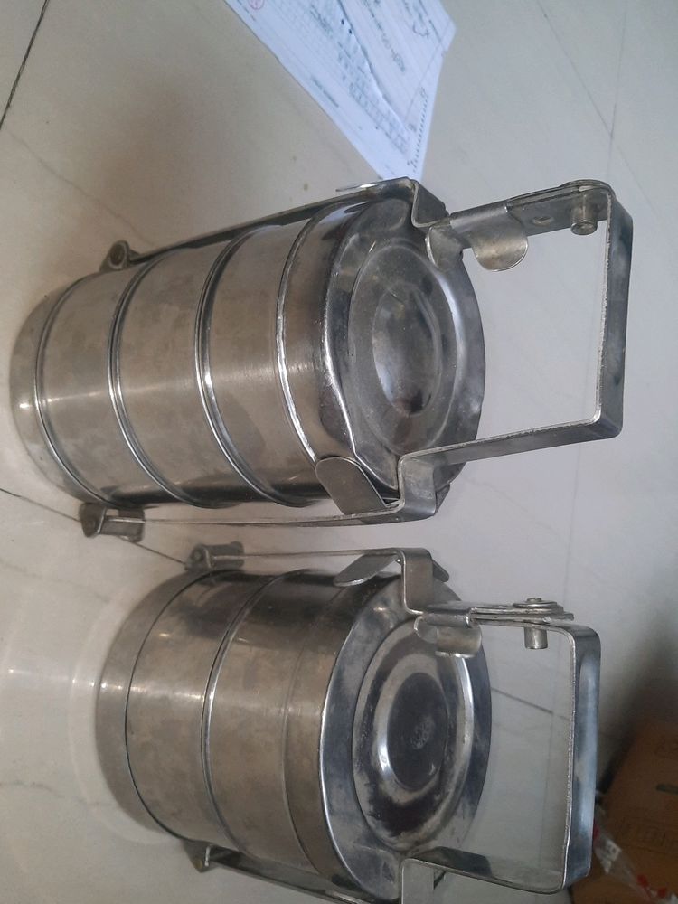 Two STEEL TIFFIN BOX COMBO