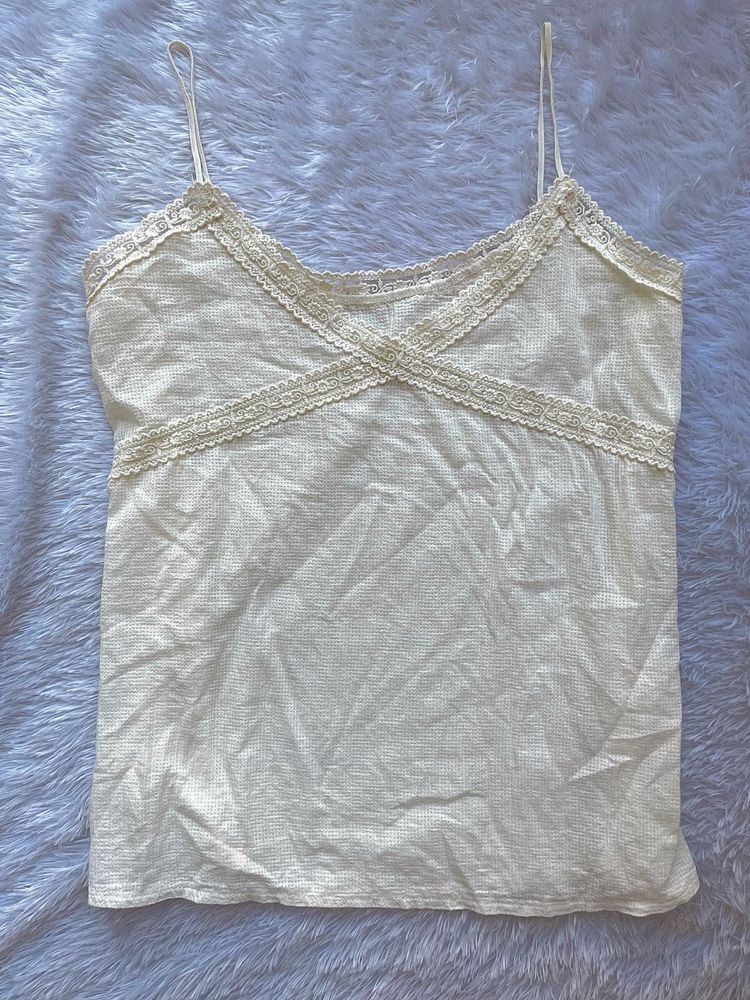 Cream Lace Detailed Camisole