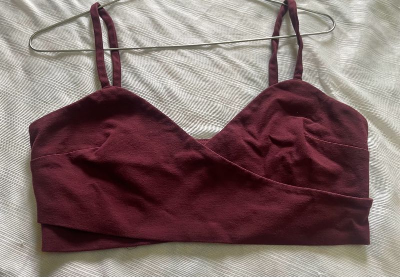 Burgundy Wrap Crop Top