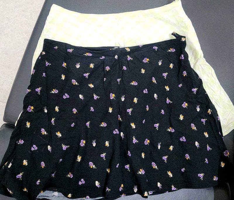 Set Of 2 Floral Print Skirt