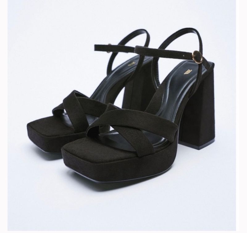ZARA black Suede Heels