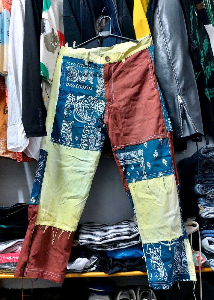 Patchwork Design Jeans