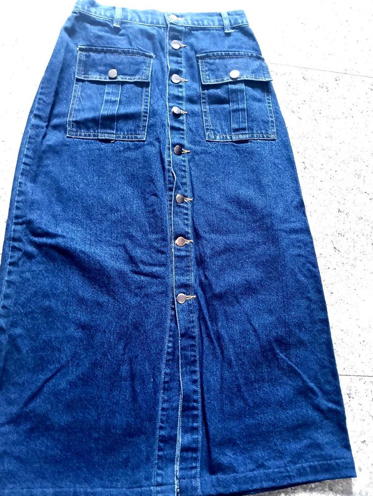 Denim Midi Skirt
