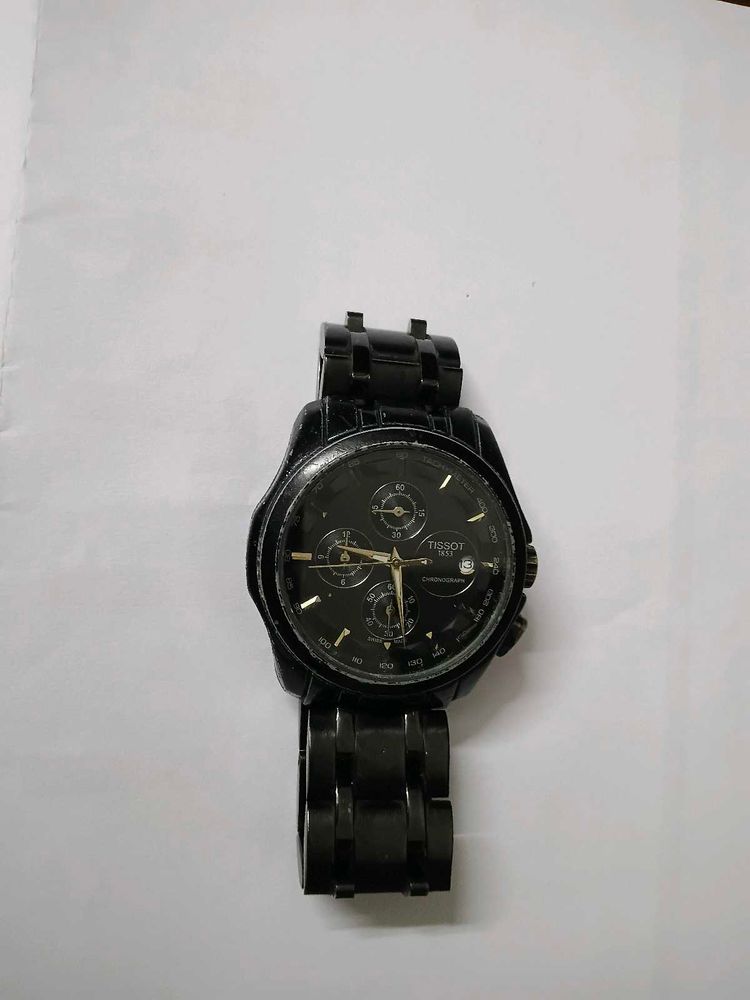 TISSOT full black chronograph working watch