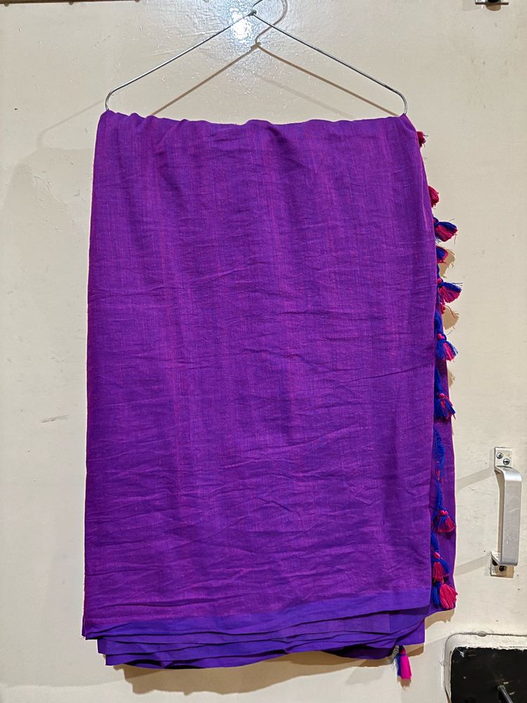 Blue Pink Saree