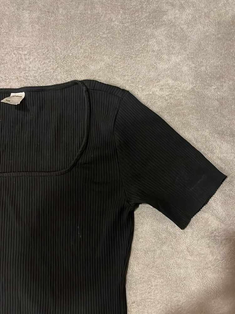 Square Neck Ribbed Top