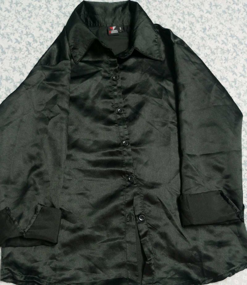 Black Satin Shirt
