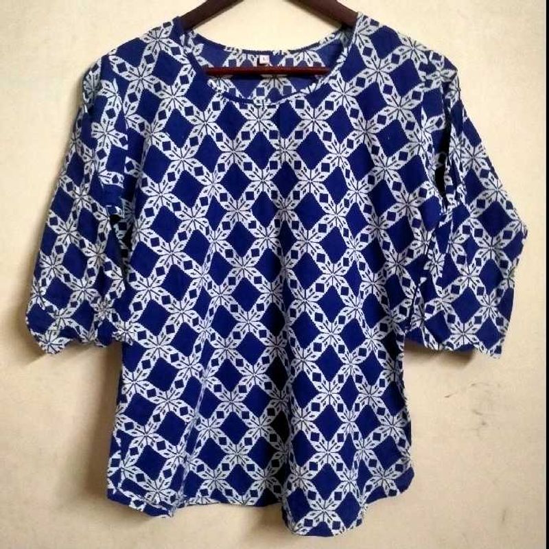 Blue Patterned Top
