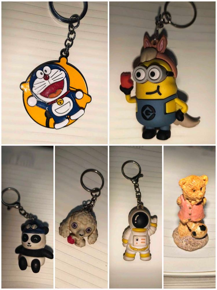 Combo Of 5 Keychain Plus Miniature Teddy 🧸