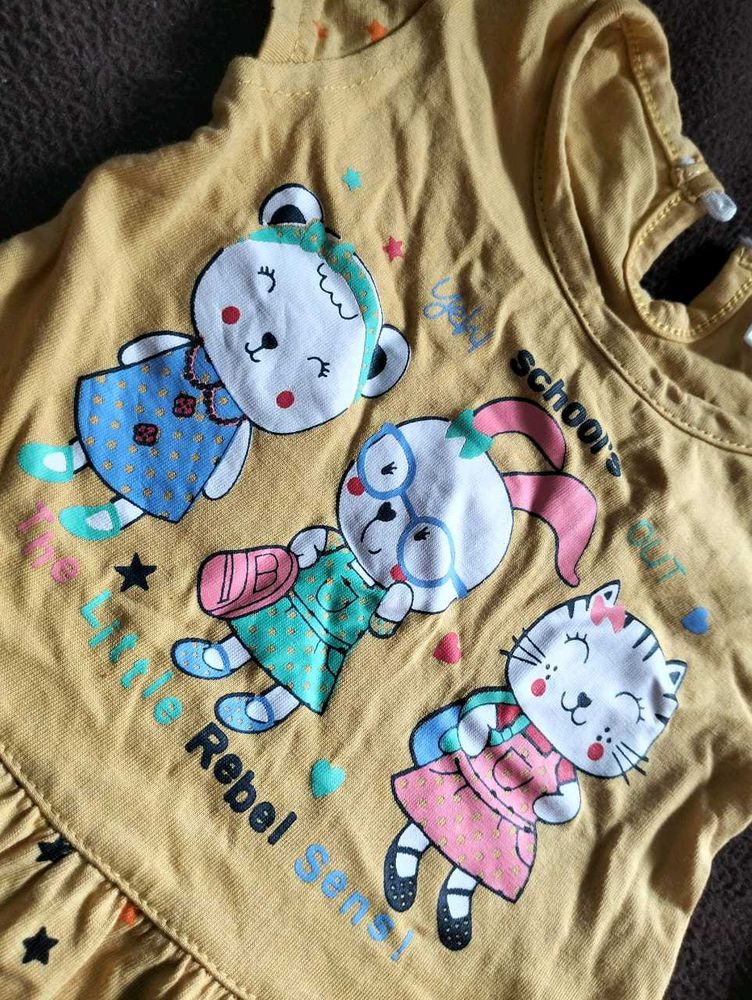 Cute Girls&#39; Top with Animal Print