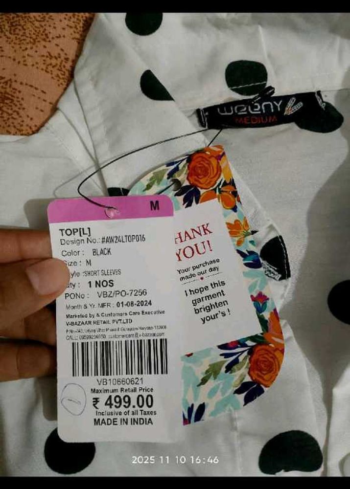 Polka Dot Top - Weeny Medium