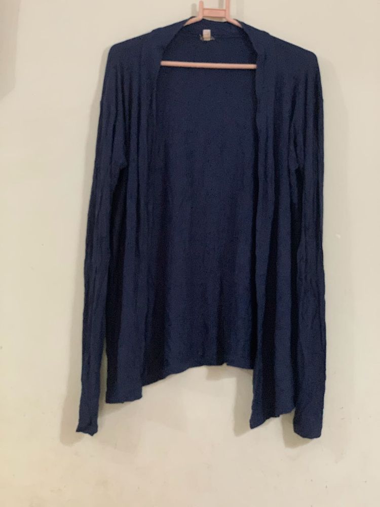 Navy Blue Open Cardigan