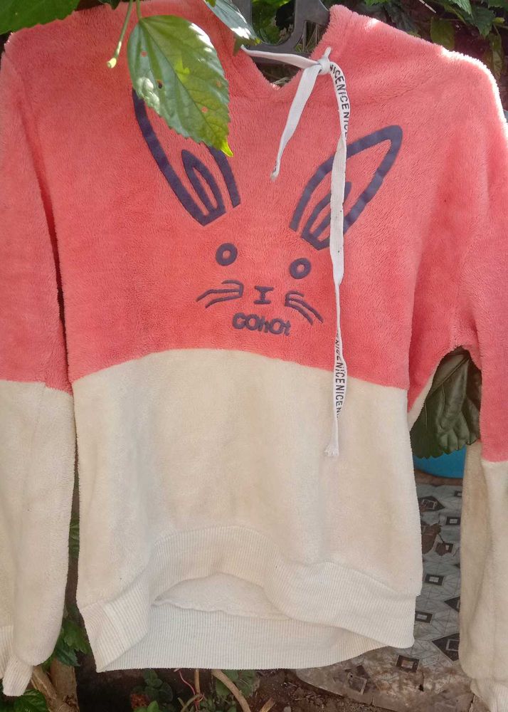 Cute Bunny Print Hoodie