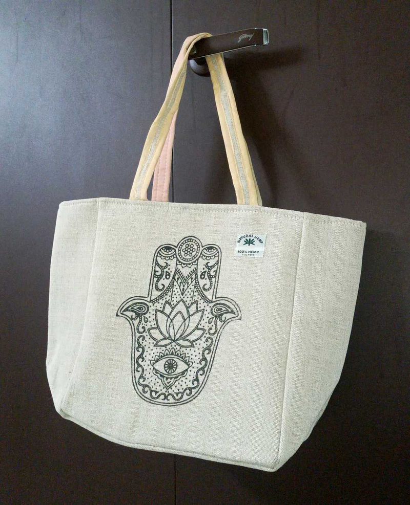 100% Hemp Tote Women&#39;s Bag For Office Travelling