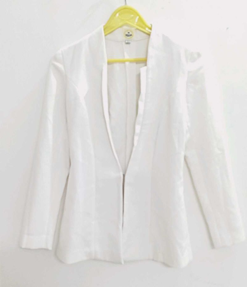 White Blazer With Snatched Fitting