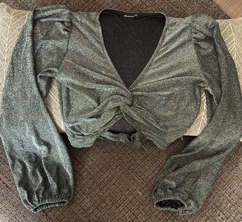 Stylish Crop Top Shimmer Pattern
