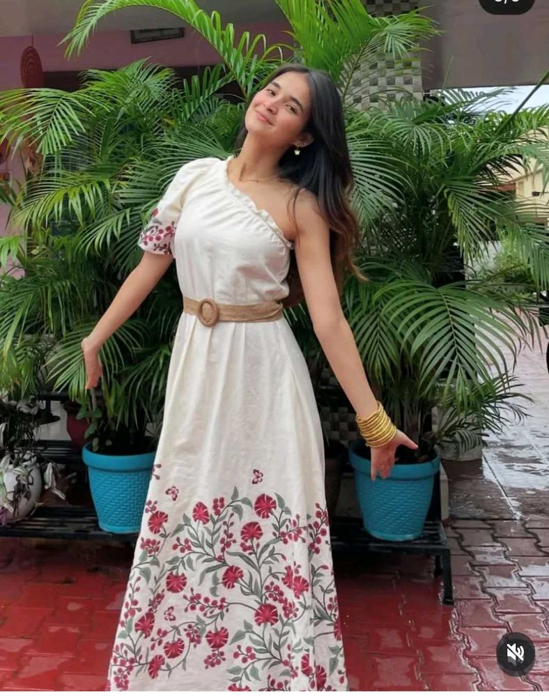 Floral One-Shoulder Maxi Dress
