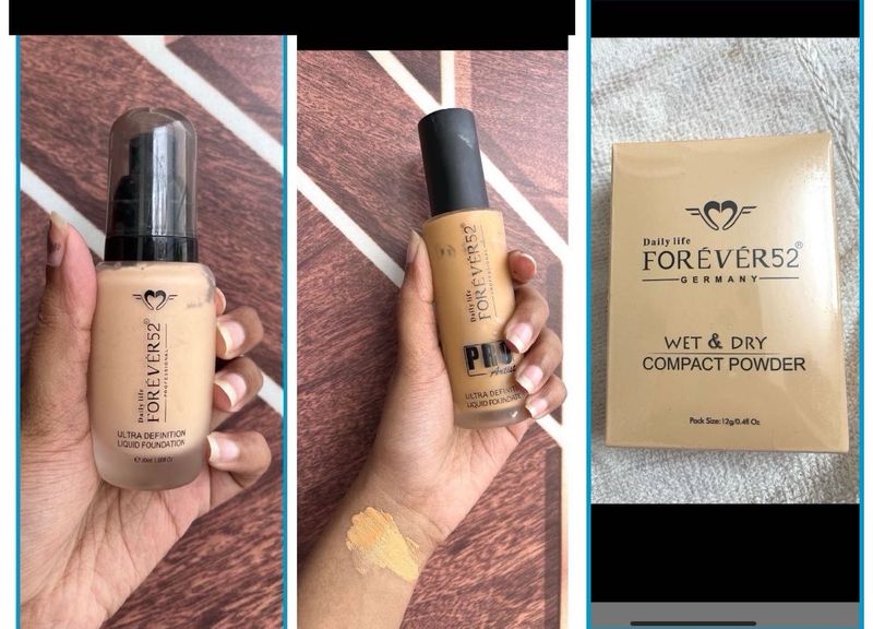 Combo of 2 foundations  and 1 compact powder