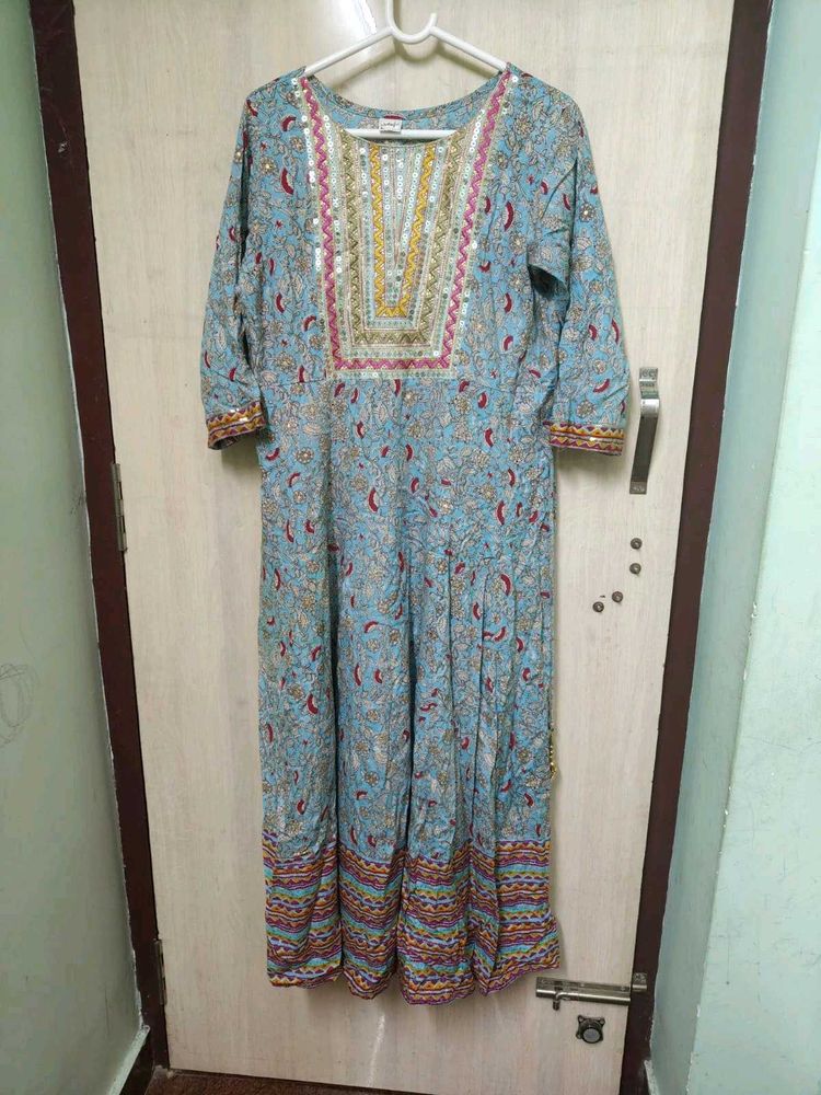 Elegant Blue Printed Kurta